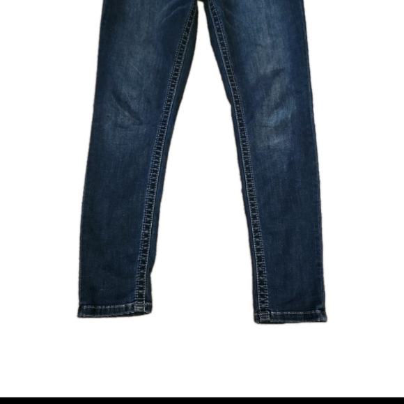 Miss Me Womens Dark Wash Heaven Mid Rise Skinny Jean With Rhinestones 30 - Picture 3 of 13